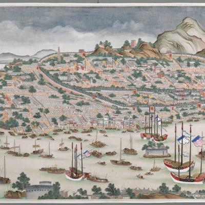 VIEW OF CANTON // Pehr Osbeck (1723-1805) // Unknown Chinese artist, View of Canton (Guangzhou) c.1760-70