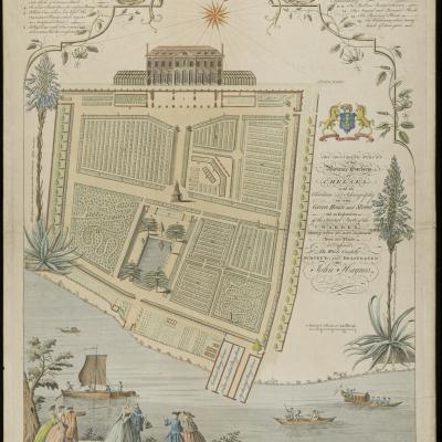 THE CHELSEA PHYSIC GARDEN // Pehr Kalm (1716-1779) // ‘The Physic Garden, Chelsea: a plan view. Engraving by John Haynes, 1751’.