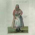 <i>Eine Baschkirin im sommer Anzuge</i>, Bashkir woman in summer dress. Reise�2. B. T. XXXV.