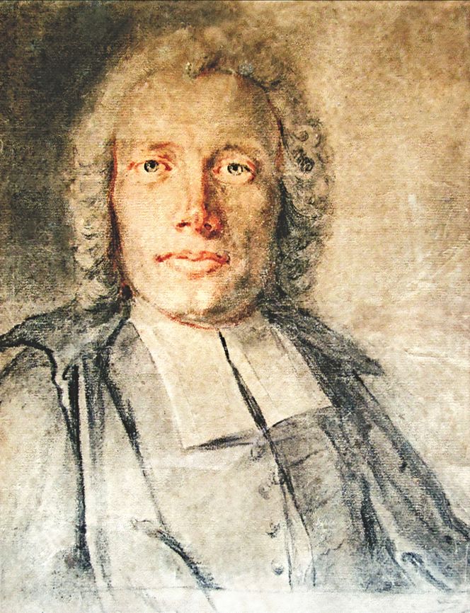 Portrait of Pehr Osbeck painted by the artist Magnus Lindgren, probably during Osbeck’s early years as rector in the parish of Hasslöv. He is portrayed wearing his everyday clerical garb, a long black frock coat, traditionally stretched over the shoulders and buttoned down the front, falling in neat pleats down the back. (The portrait hangs in the church of Hasslöv, Sweden). Photo: Lars Hansen, The IK Foundation.