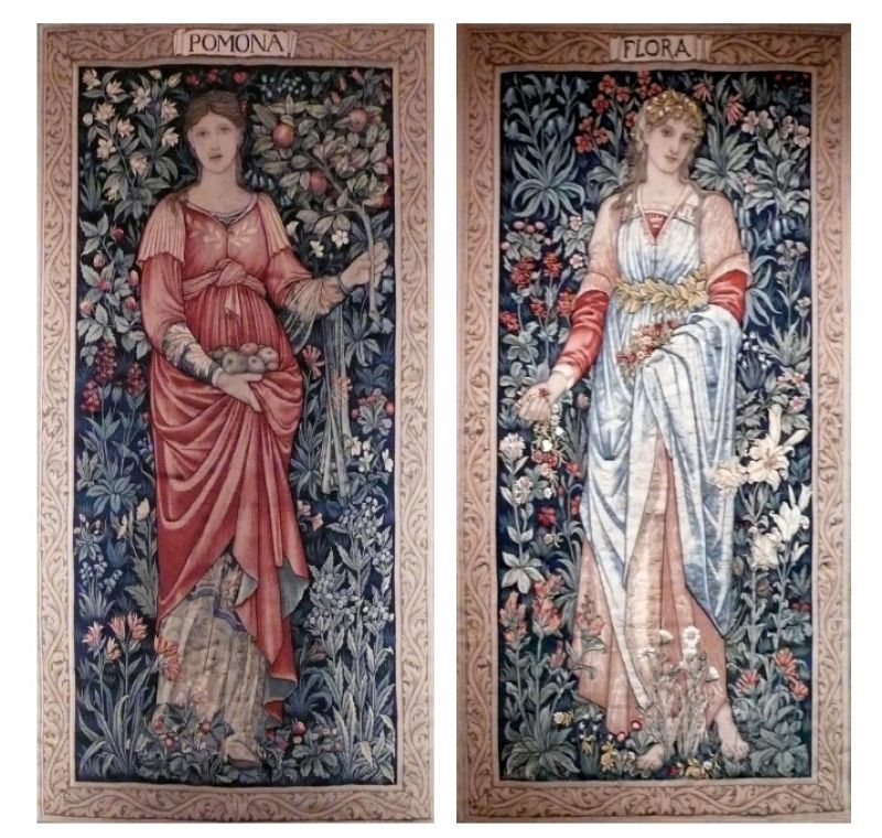 Edward Burne-Jones’ tapestries Flora and Pomona. (Collection: Pannett Art Gallery, Whitby, North Yorkshire, United Kingdom). Photo: Viveka Hansen, The IK Foundation, London