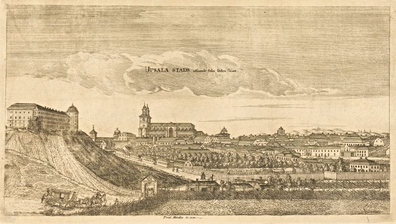 A view of Uppsala, seen from the south, in 1770. This detailed engraving is almost contemporary with Carl Magnus Könsberg’s (1740-c.1772/75) study period in Uppsala in the early 1760s. Among other teachers, he listened to Carl Linnaeus’ (1707-1778) lectures, probably briefly, since no results or written works from Könsberg are known to have existed. Even so, the young student must have been one of the many hundred disciples who spent time in the Royal Academy Botanical Garden and other linked locations to the university in Uppsala – partly visible in this picture. Despite that, he died young, in his early to mid-30s – after his student years, he published this detailed dictionary in 1768, and in between, he had diverse occupations. Including work as a journalist in local papers, a teacher, keeping a bookstall, a proofreader on a printing work and finally, a soldier in 1771. (Courtesy: Uppsala University Library, Sweden. Alvin-record:103570. Public Domain. Engraver; Fredrik Akrel, 1748-1804).