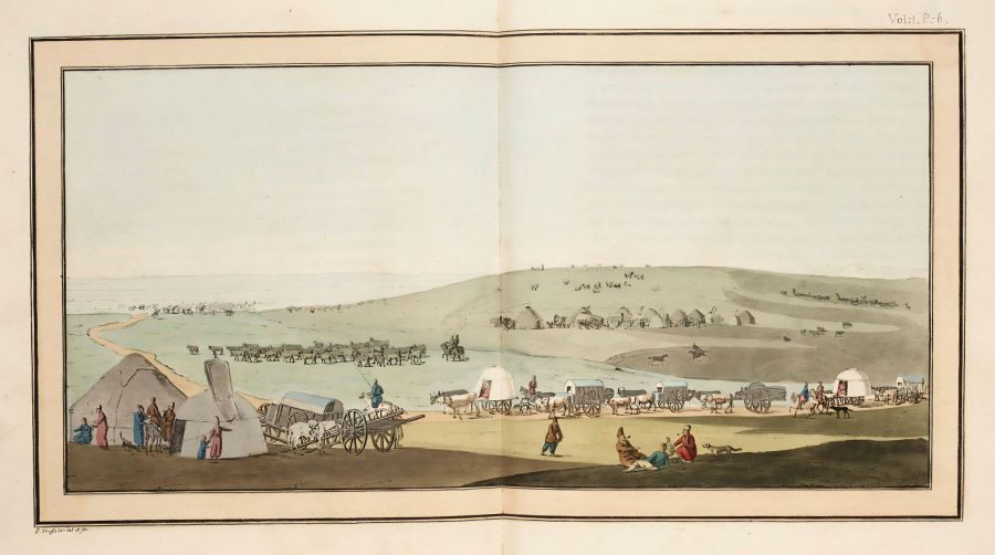 Travellers with natural history as their main aim in the Linnaean network made practical preparations during their time in Russia and neighbouring areas. In particular, Peter Simon Pallas (1741-1811) in 1793-94 had practical local knowledge from an earlier journey when visiting the same region more than twenty years earlier in 1772. (From: Pallas… 1812, Vol. Two. Plate 6. Courtesy of: Linda Hall Library…).