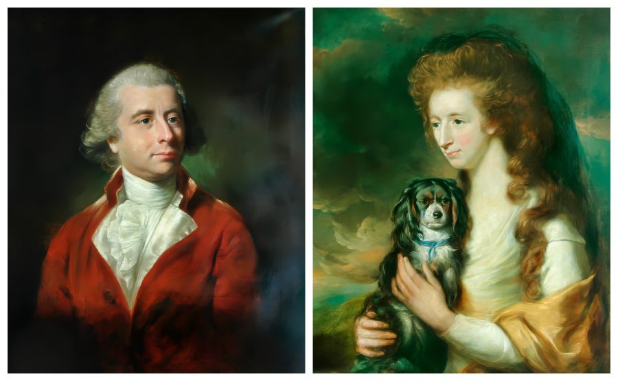 Several portraits of the period have survived, showing clothes of contemporary cut; these originated with prosperous Whitby citizens. Of the most significant interest are two undated oils on canvas depicting the Whitby couple Abel Chapman (1694-1777), Merchant and Master Mariner, and his third wife Hannah Chapman, née Gaskin (1715-1785). These half-length portraits – probably c. 1740s – show both man and wife dressed predominantly in silk and other expensive qualities. He is wearing a dark red broadcloth jacket lined with unbleached silk and an elegant white cotton ruffled shirt, while his young wife is wearing a white silk dress draped with an elegant yellow silk shawl. Fabrics, which had probably arrived by the busy sea trade, maybe via his ship/s, were made up by tailors in Whitby and alternatively tailored elsewhere. (Courtesy: Whitby Museum, PEF25.2 & PEF25.1. Oil on canvases).